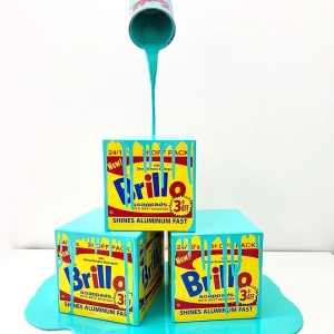 Joe Suzuki ''Happy Accident - Brillo Boxes (Aqua)"